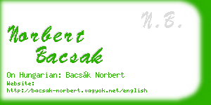 norbert bacsak business card