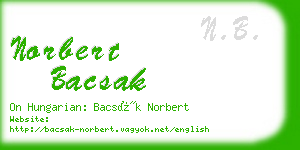norbert bacsak business card